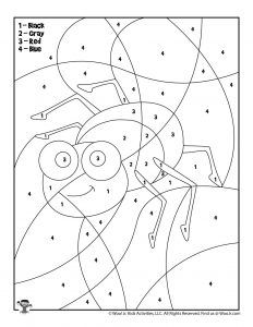 Halloween spider web kindergarden coloring page woo jr kids activities childrens publishing halloween spider web halloween coloring halloween color by number