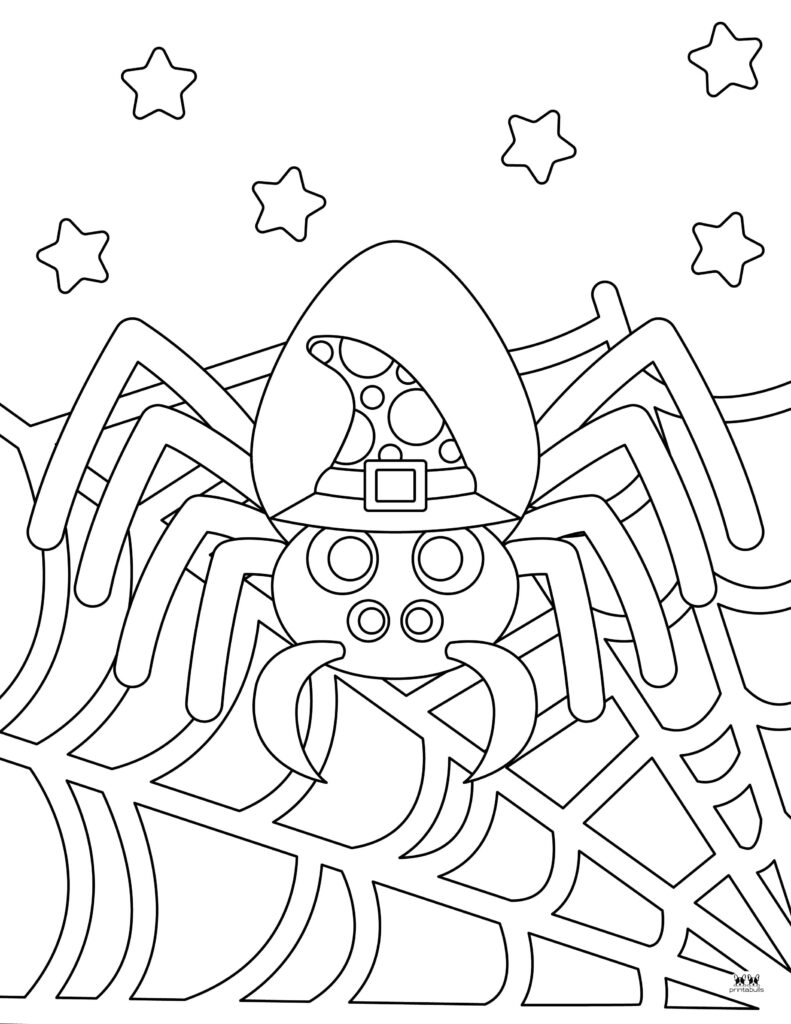 Halloween spider coloring pages