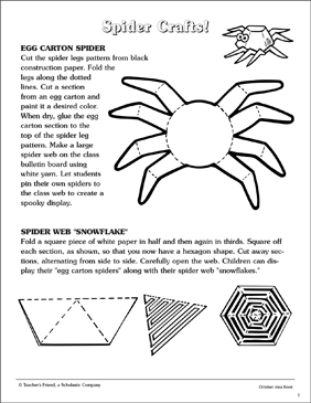 Spiders craft ideas printable arts and crafts skills sheets