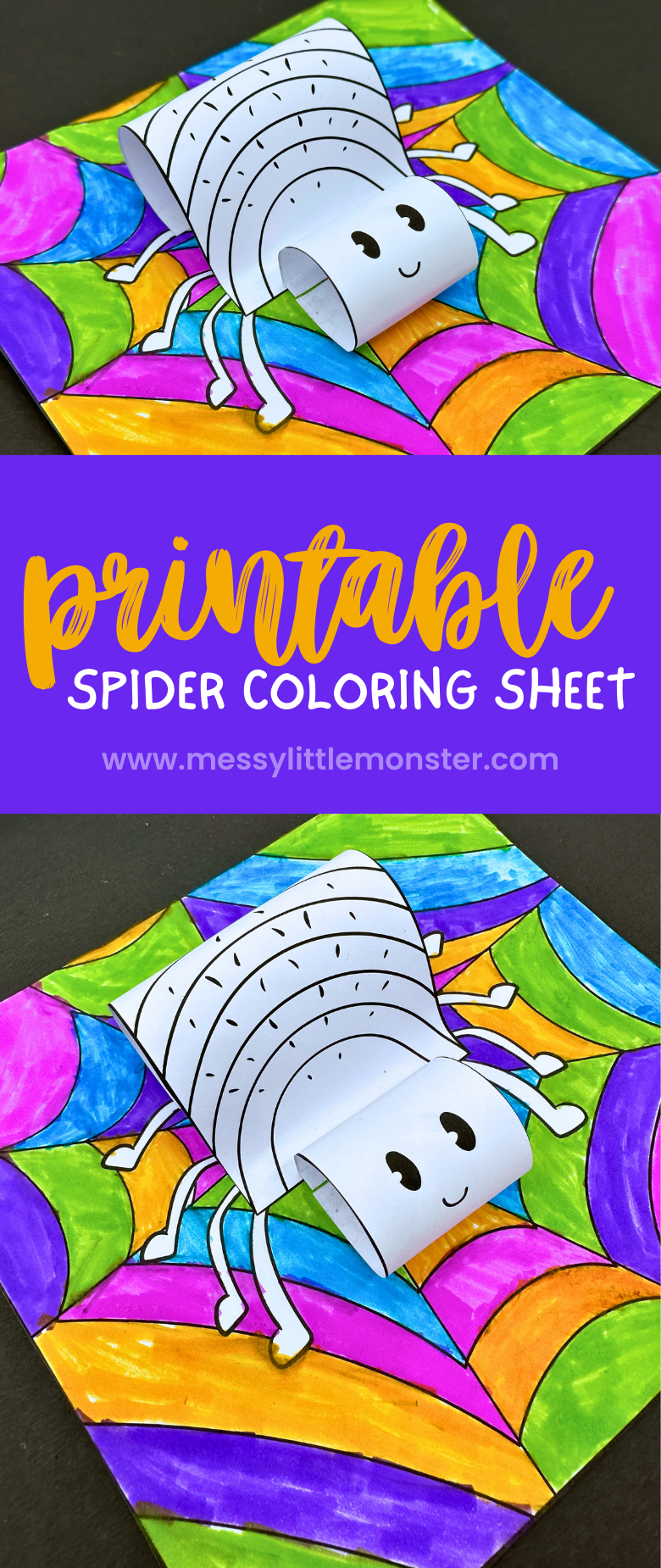 Printable spider coloring sheet