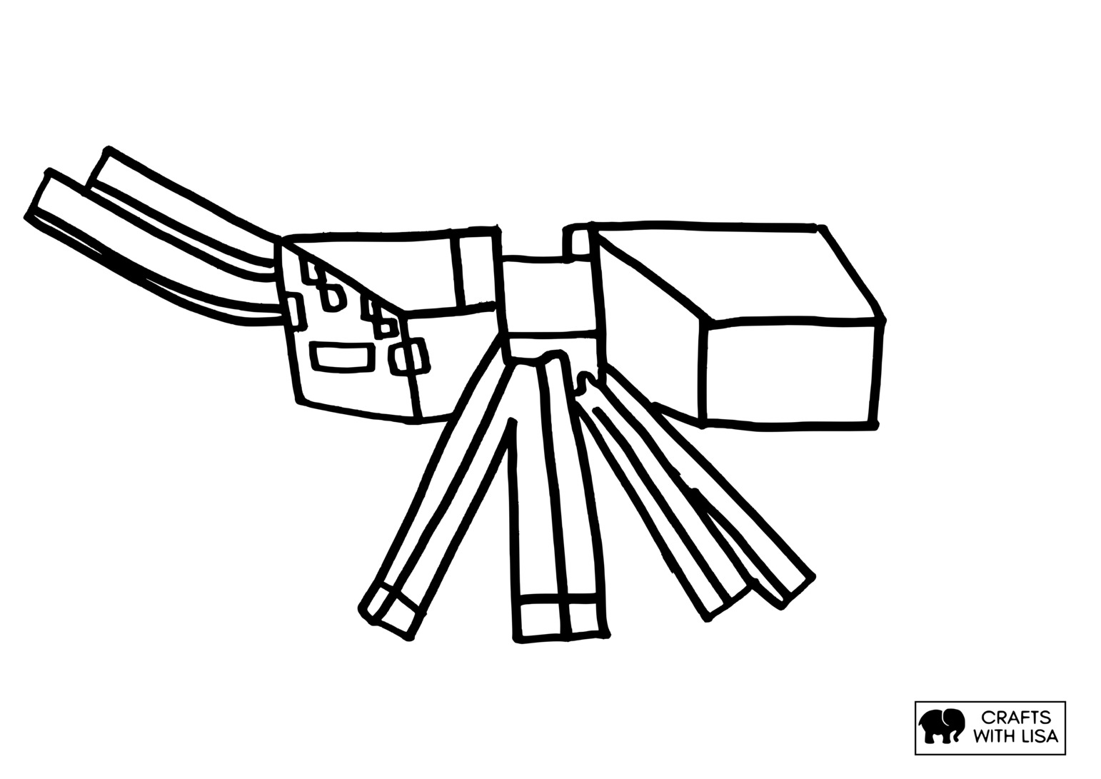 Minecraft spider coloring page