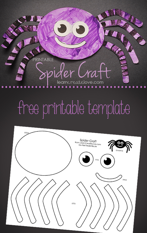 Printable spider craft