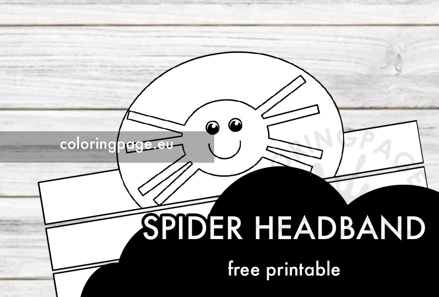 Spider headband template coloring page