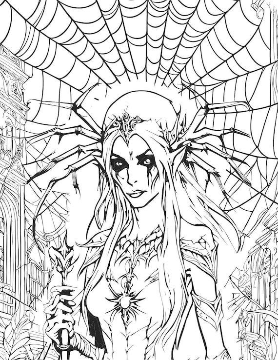 Loth the spider queen adult coloring pages