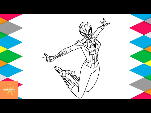 Coloring spider girl draw and coloring pages spider