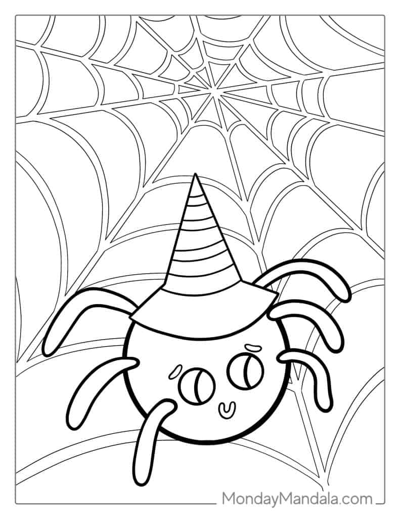 Spider coloring pages free pdf printables