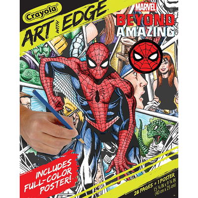 Crayola spiderman beyond amazing art with edge pages adult coloring gift for teens adults