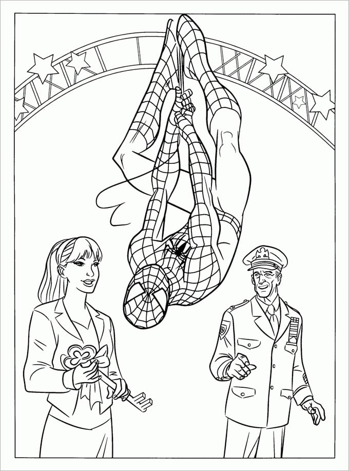 Spiderman colouring pages