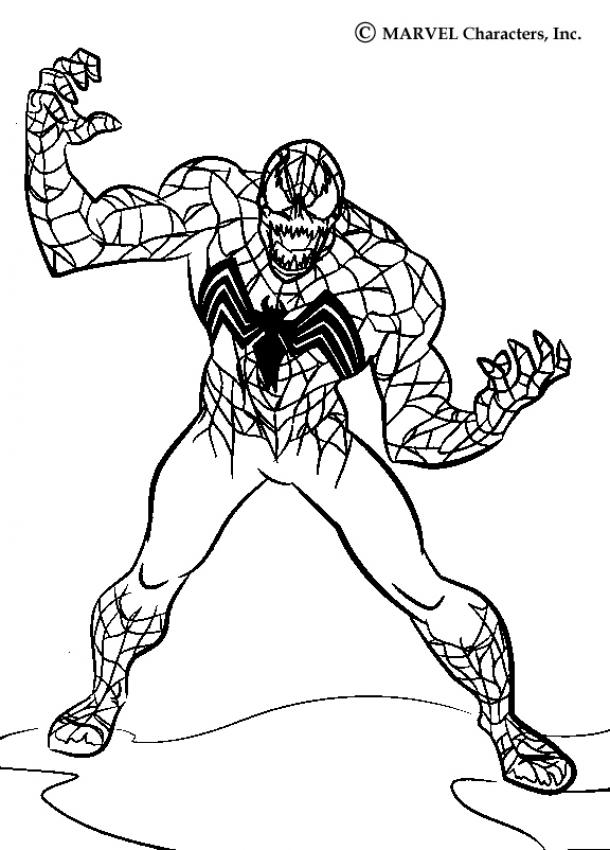 Venom ready to attack coloring pages