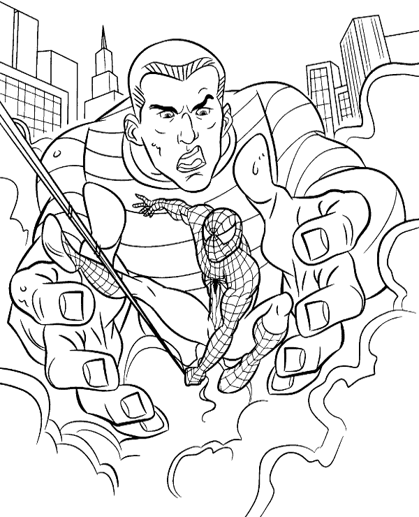 Spiderman sandman coloring sheet