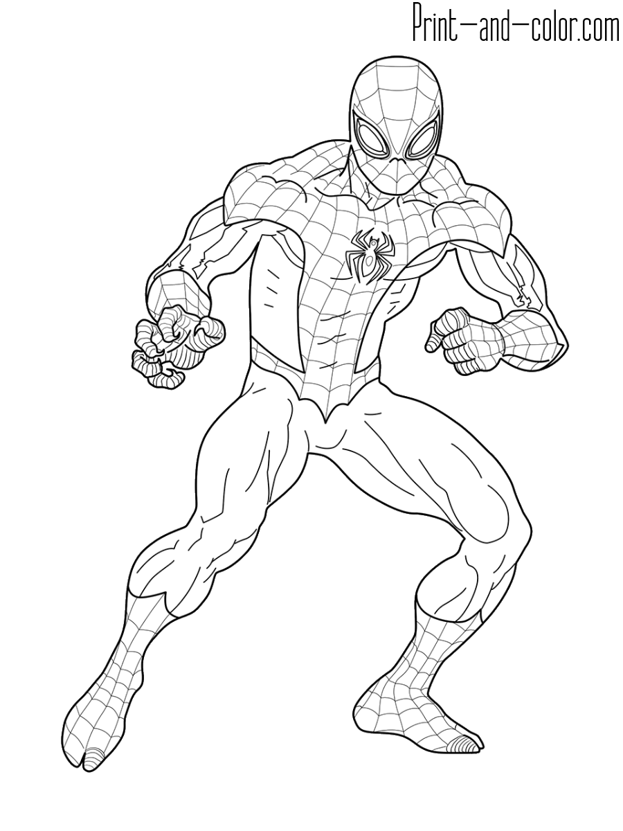 Spider man coloring pages print and color
