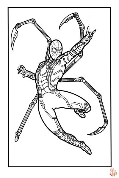 Epic adventures of iron spider in infinity war coloring pages