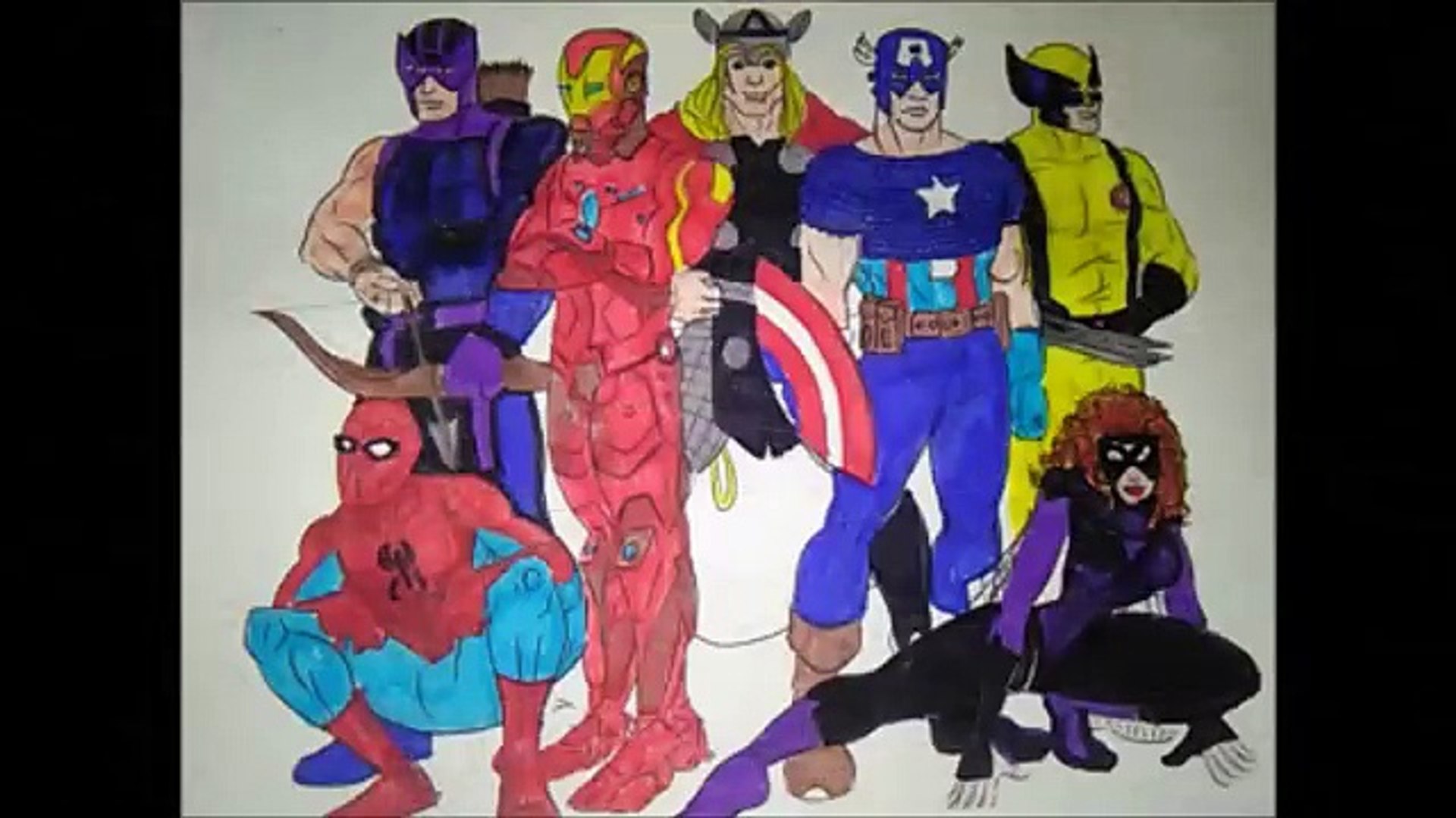 Superheroes spiderman thor coloring pages captain america wolverine vs iron man vs hawkeye kids