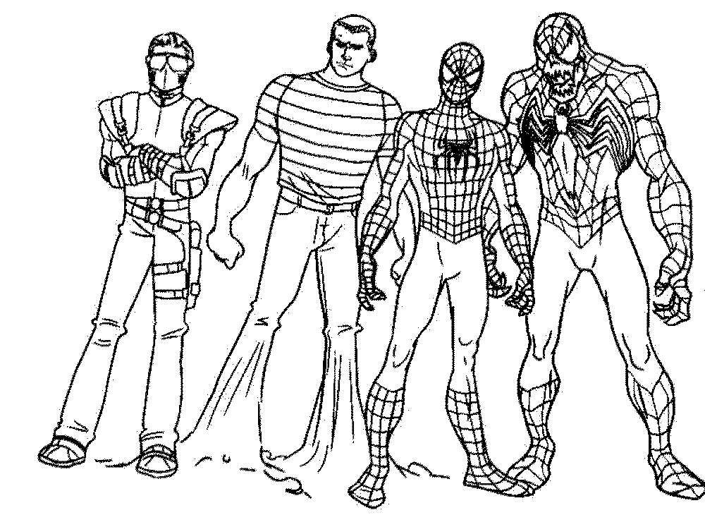 Venom and spiderman colouring pages