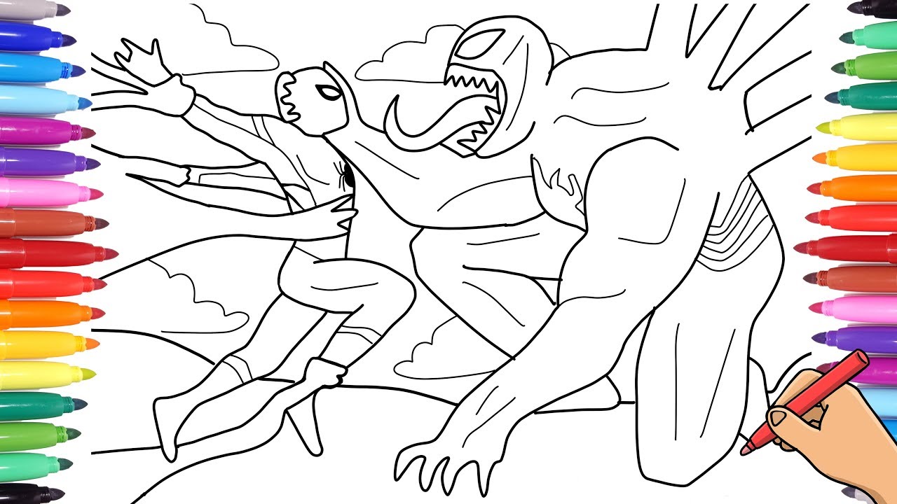 Spideran vs veno coloring pages