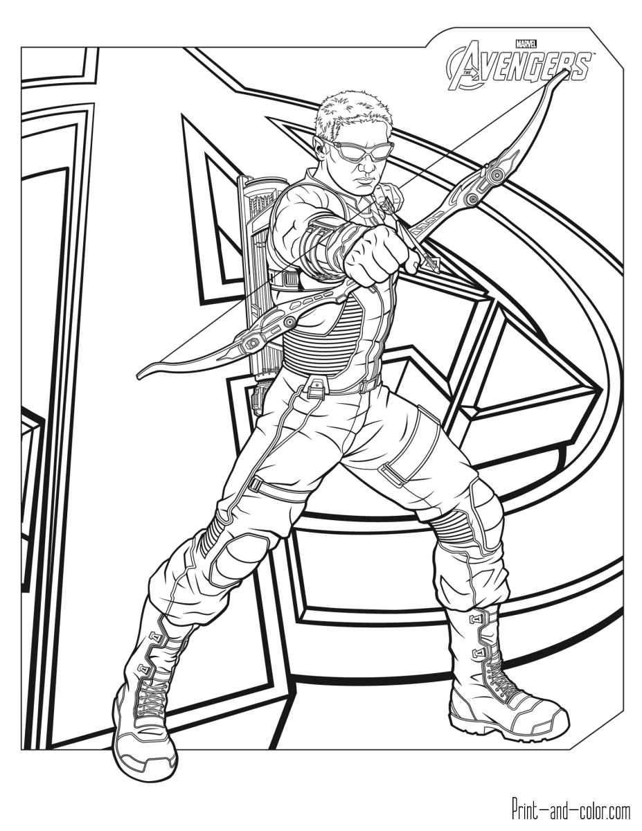 Avengers coloring pages print and color