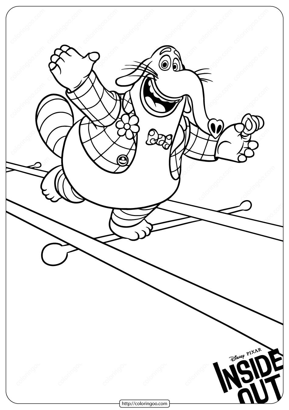 Disney inside out bing bong coloring pages