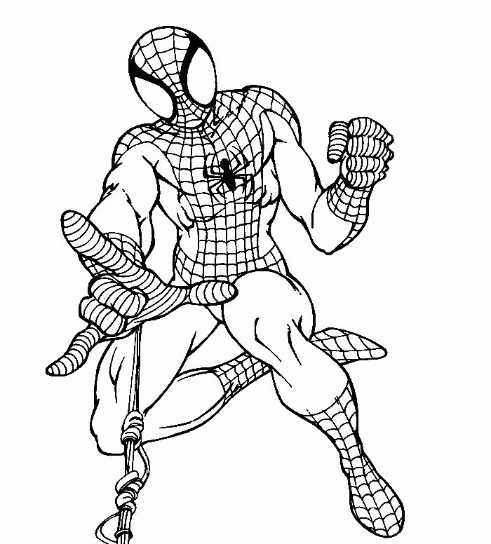 Spiderman fighting coloring pages