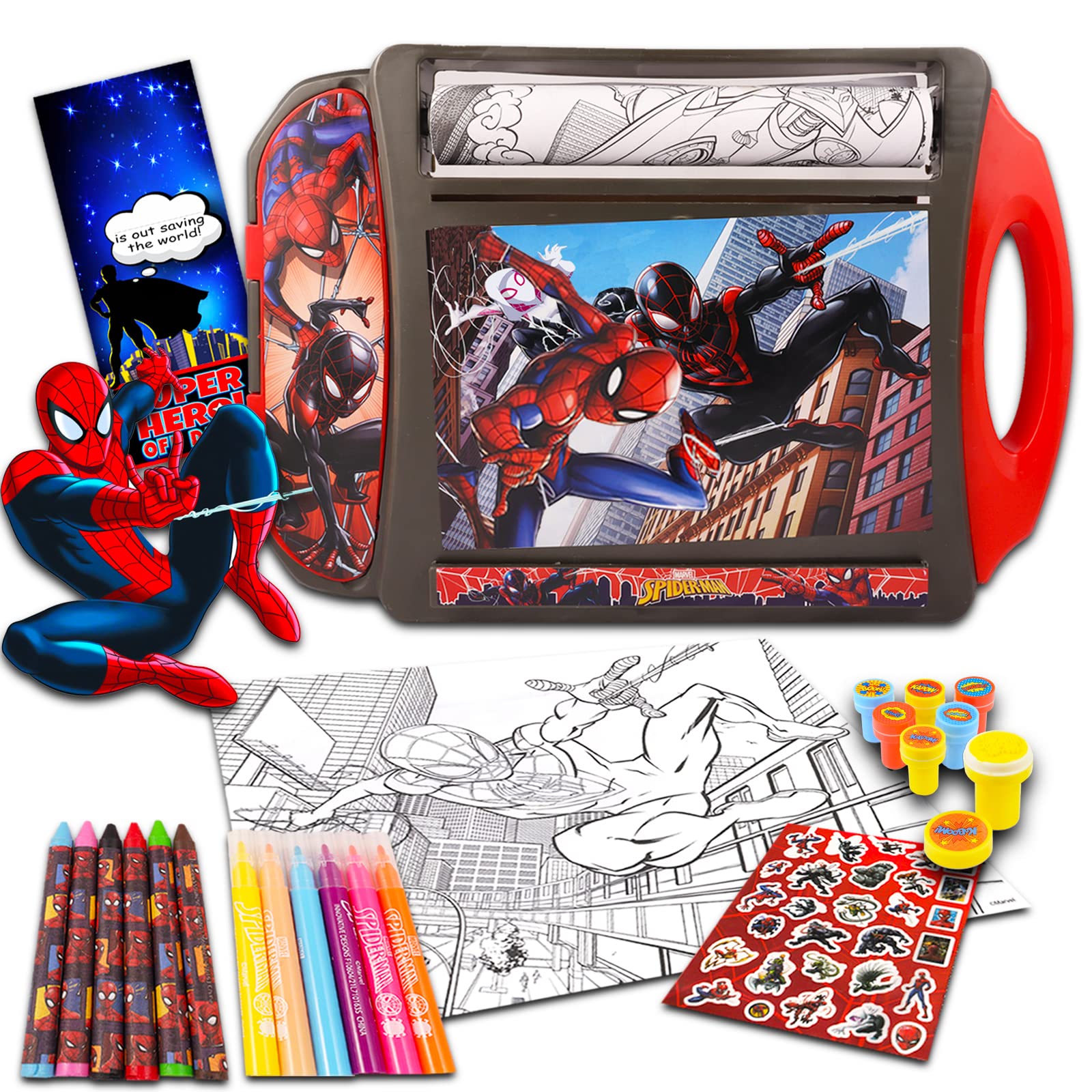 Beach kids marvel spiderman art desk set