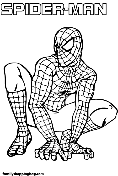 Printable spider man coloring page