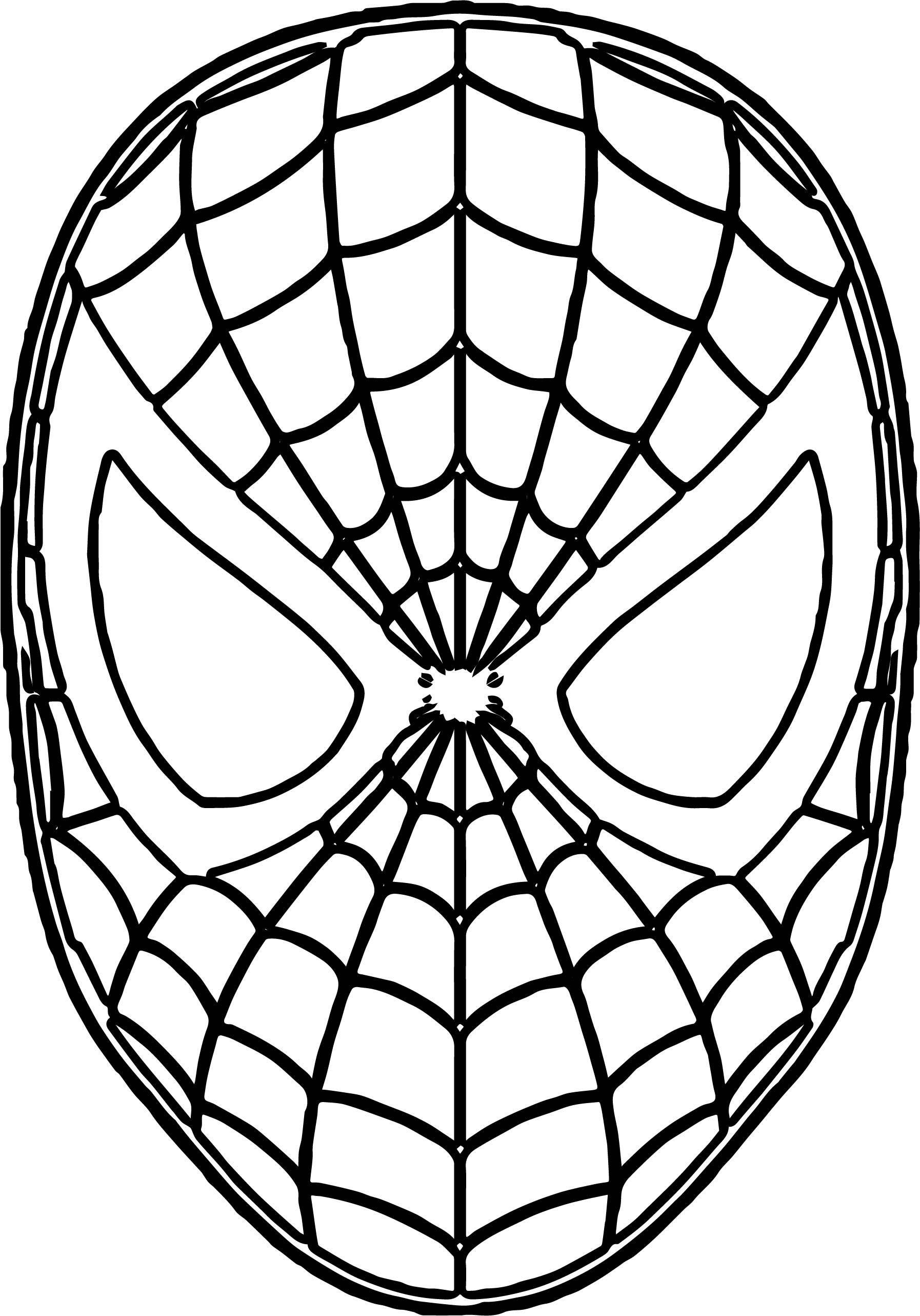 Free spider man mask face coloring page