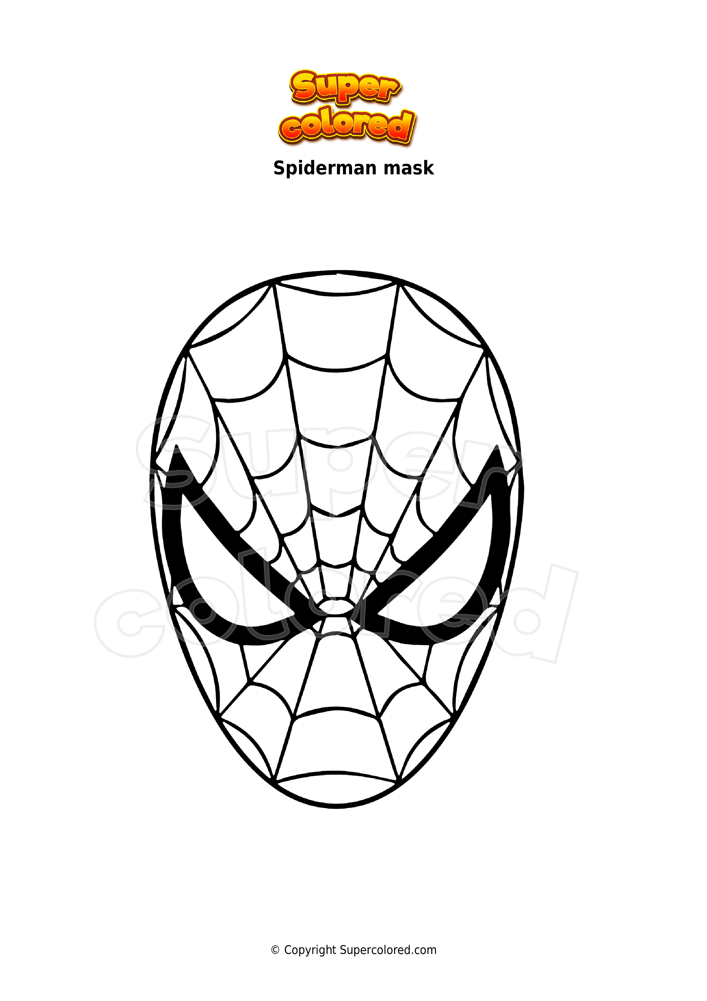 Coloring page spiderman mask