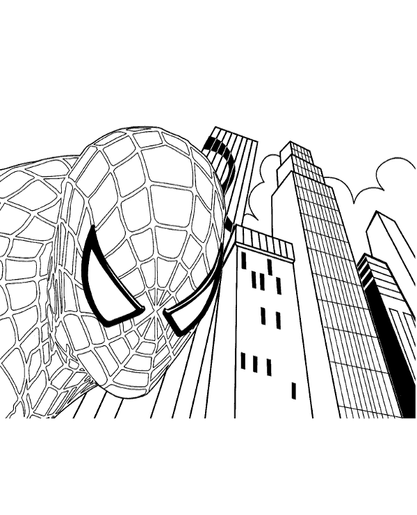Big spidey coloring page for kids