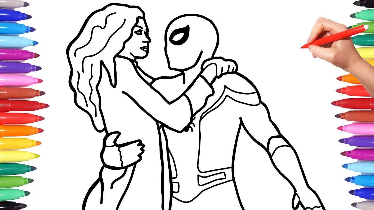 Spideran far fro hoe coloring book