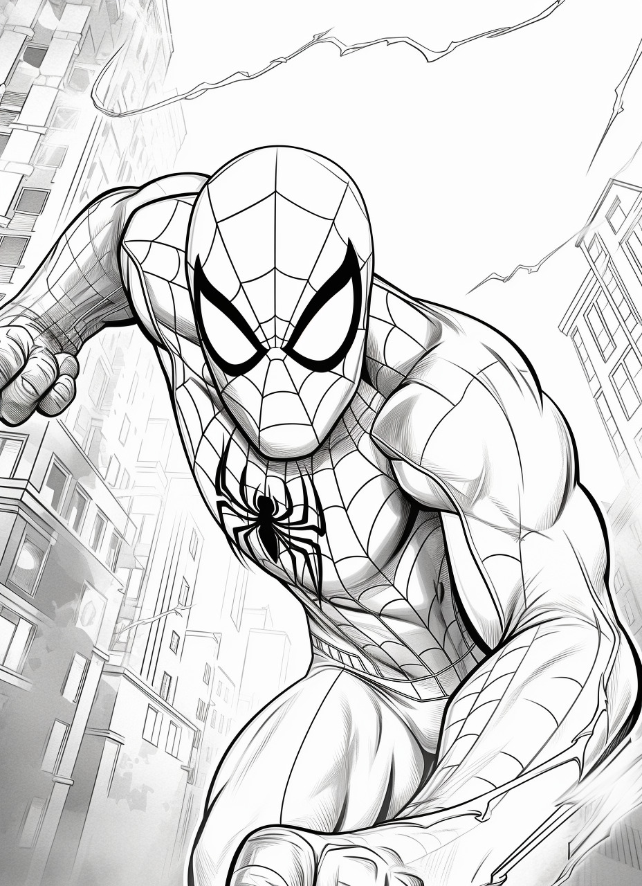 Spider man far from home coloring page