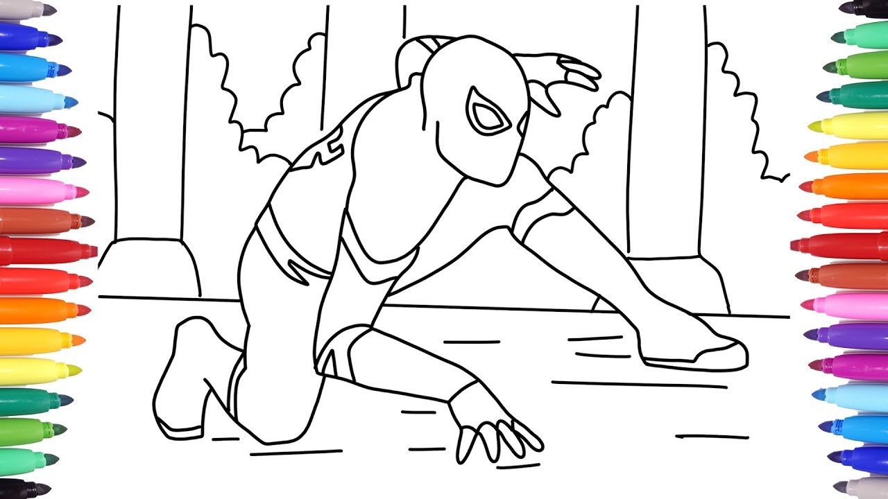 Arvel spideran far fro hoe spideran coloring pages how to draw superheroe spideran