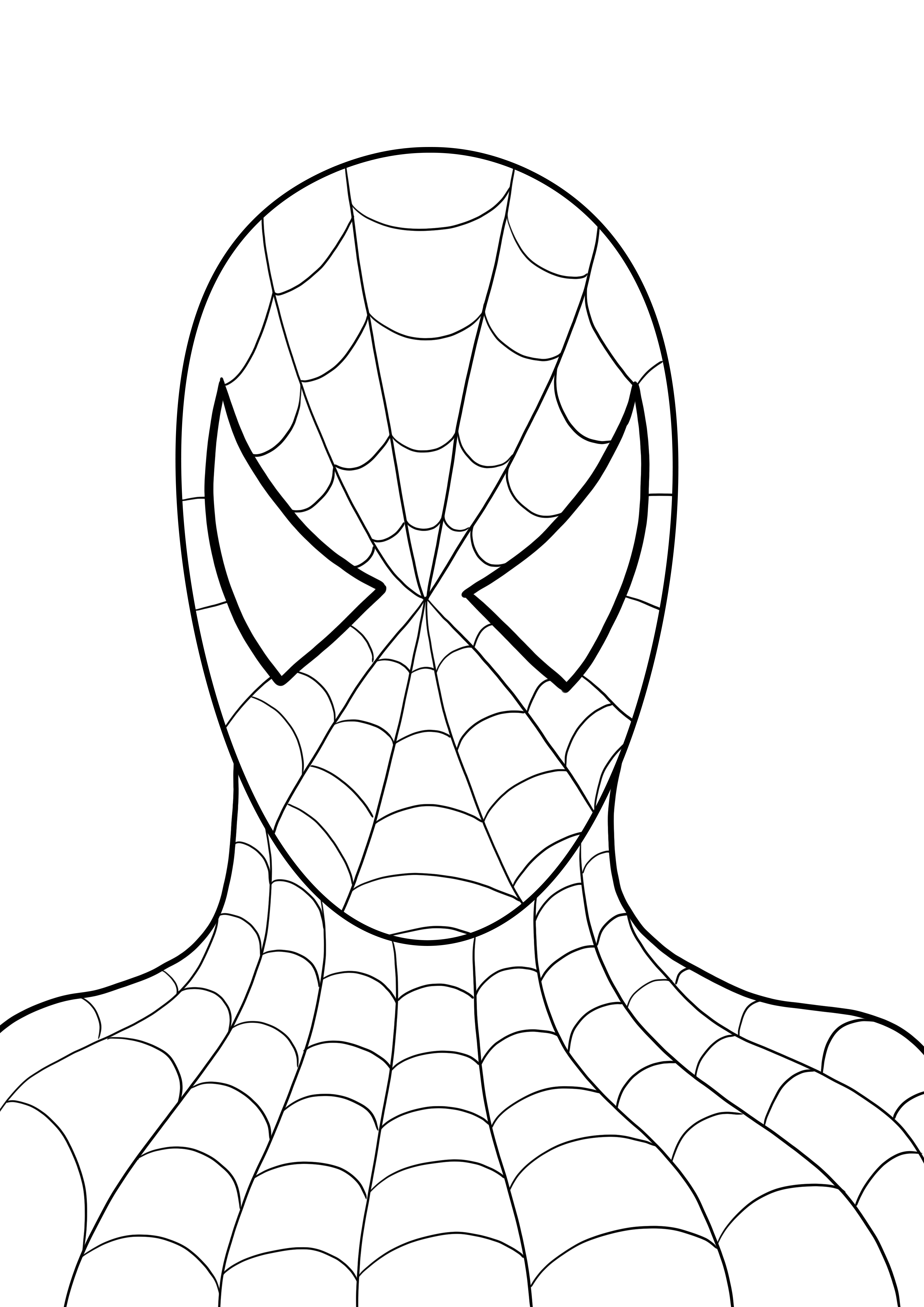 Head of spiderman download and color for free