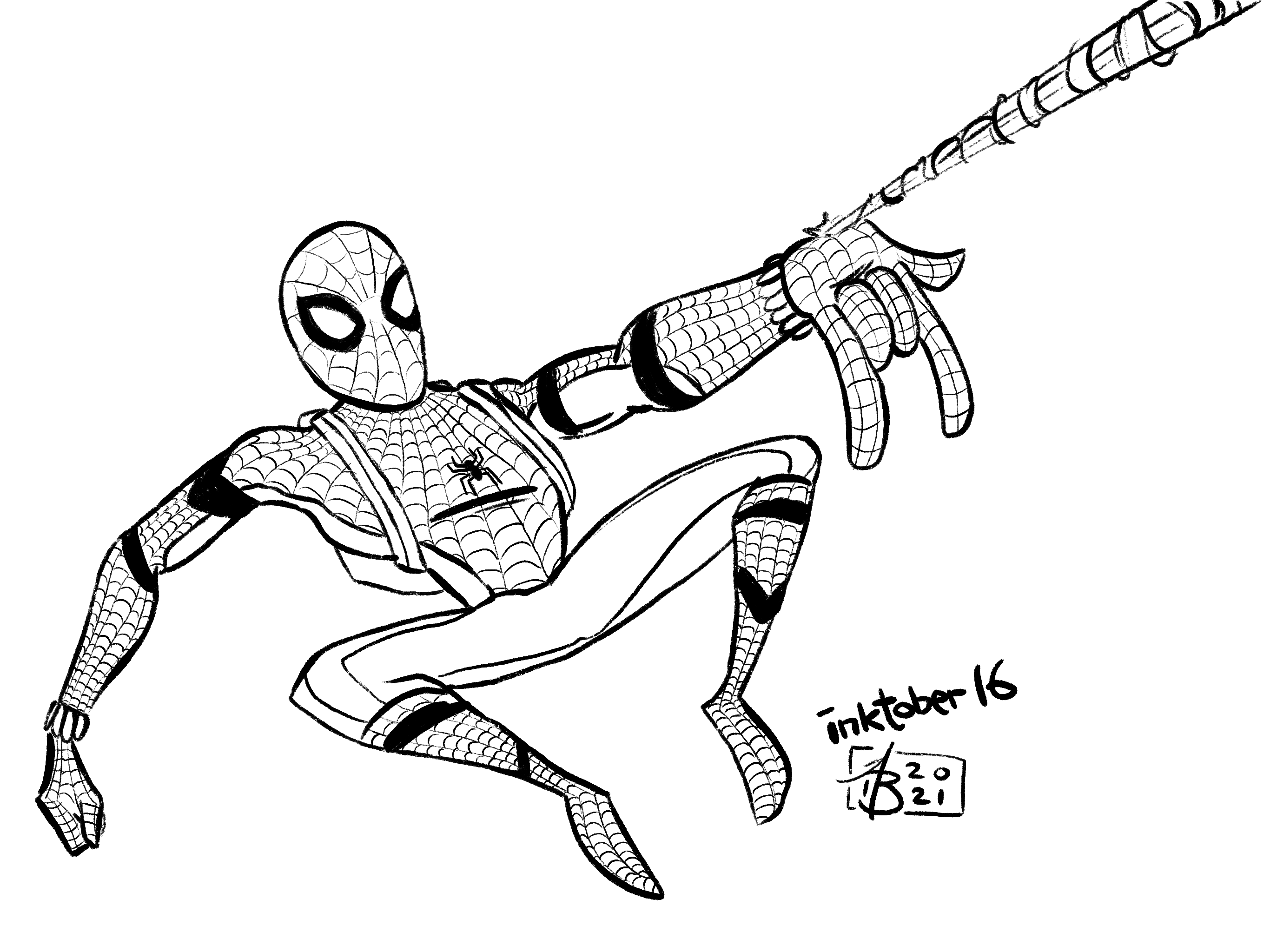 Andy bates art on x inktober spider