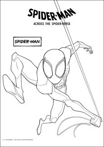 Spider man across the spider verse to color for kids