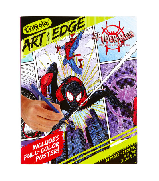 Crayola sheet x marvel spiderverse coloring book poster