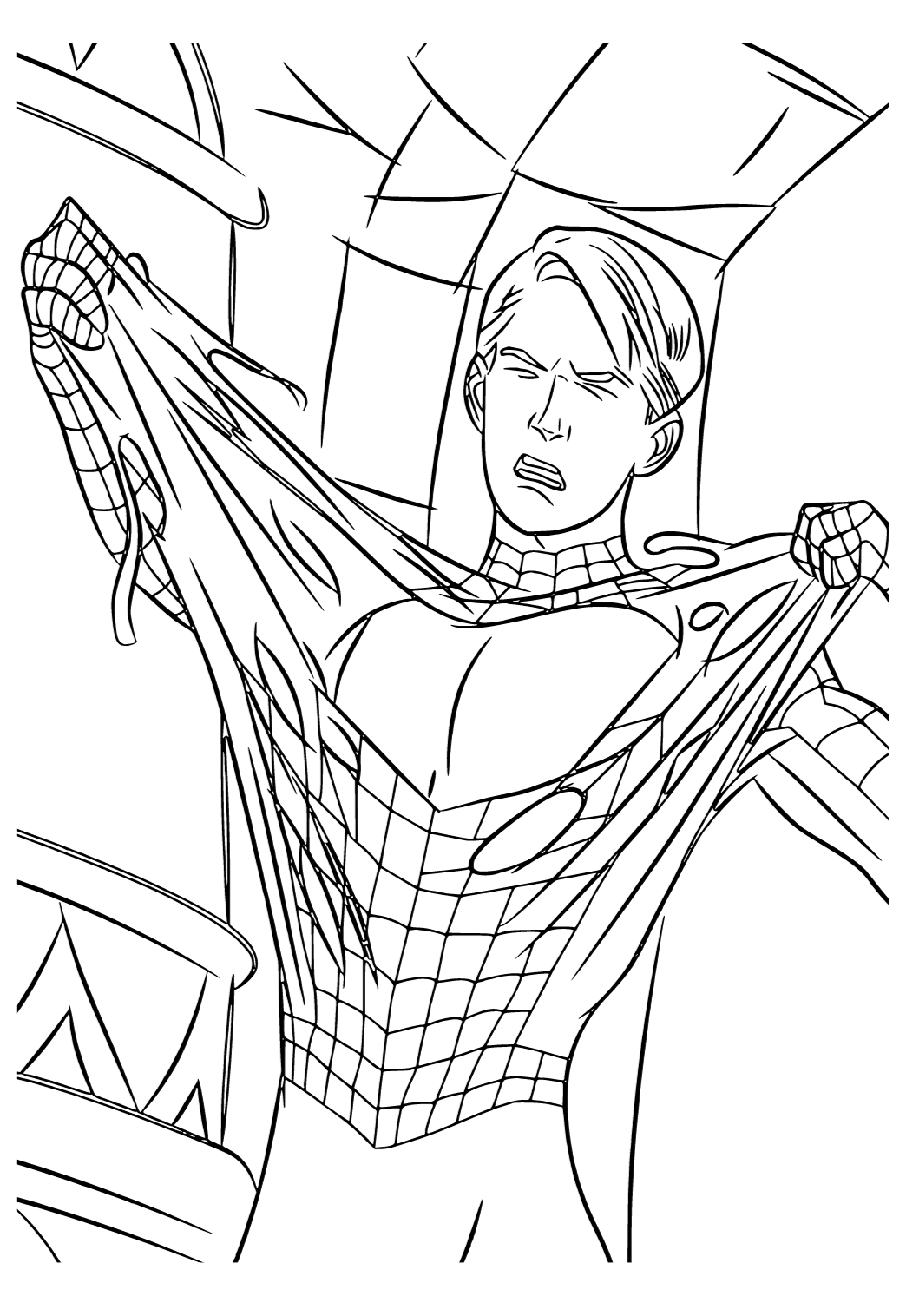 Free printable spiderman shirt coloring page for adults and kids