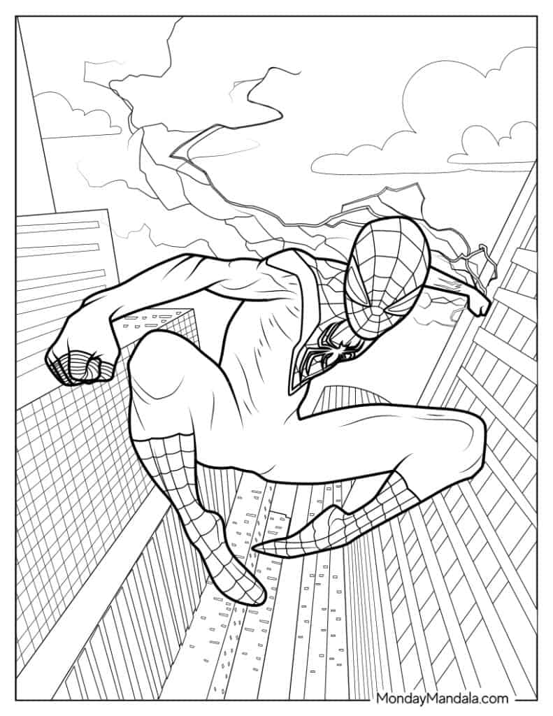 Miles morales coloring pages free pdf printables