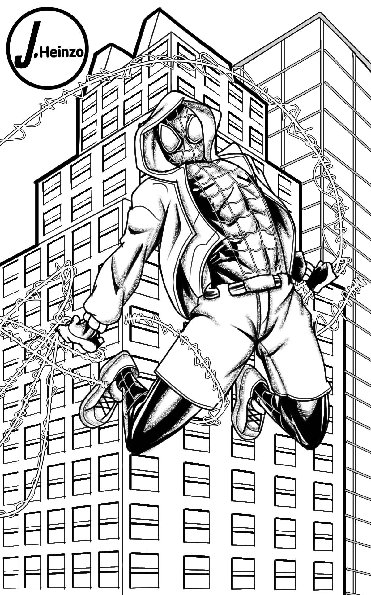 Miles morales spiderman inks by jheinzo on