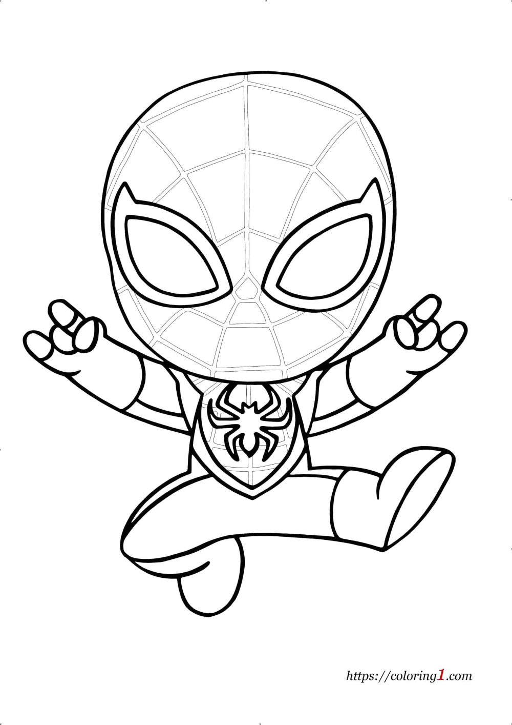 Cute miles morales spiderman coloring pages