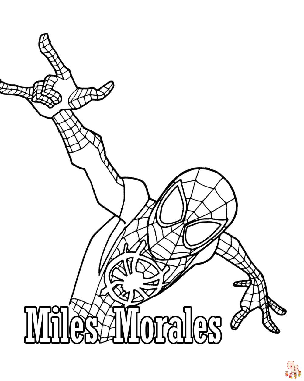 Enjoy coloring miles morales pages with website