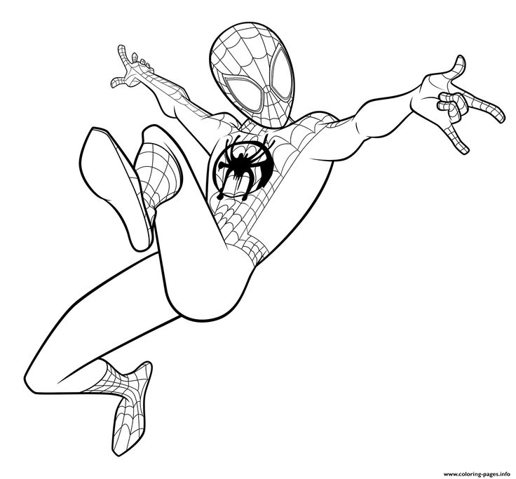 Print spider man coloring miles morales coloring pages spiderman coloring superhero coloring pages coloring pages for kids