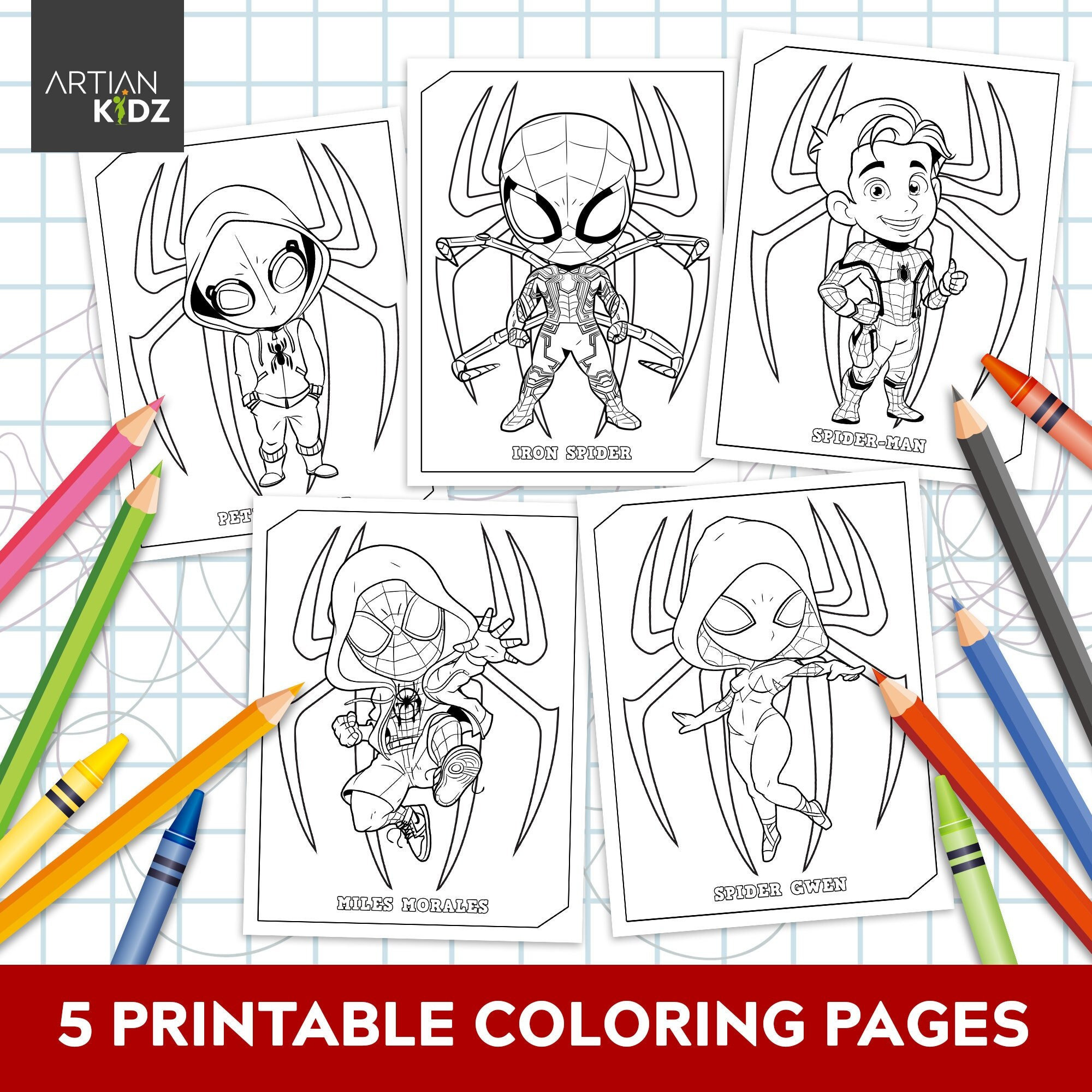 Chibi superhero coloring pages downloadable coloring pages printable coloring pages for kids digital coloring book download now