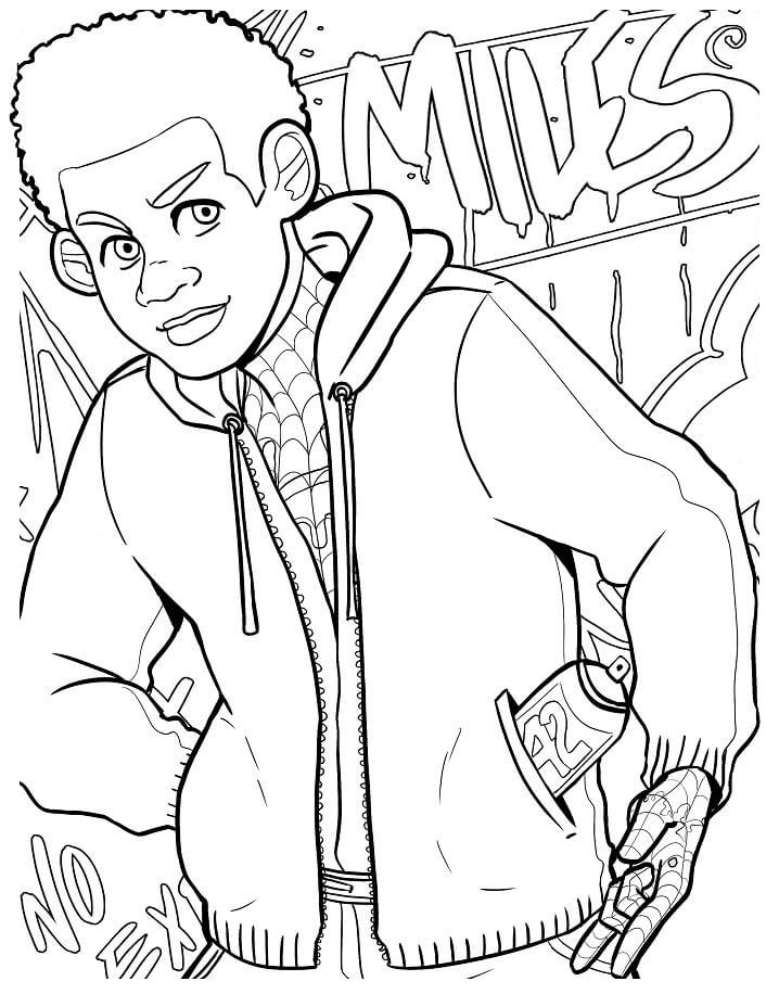 Miles morales coloring pages printable for free download