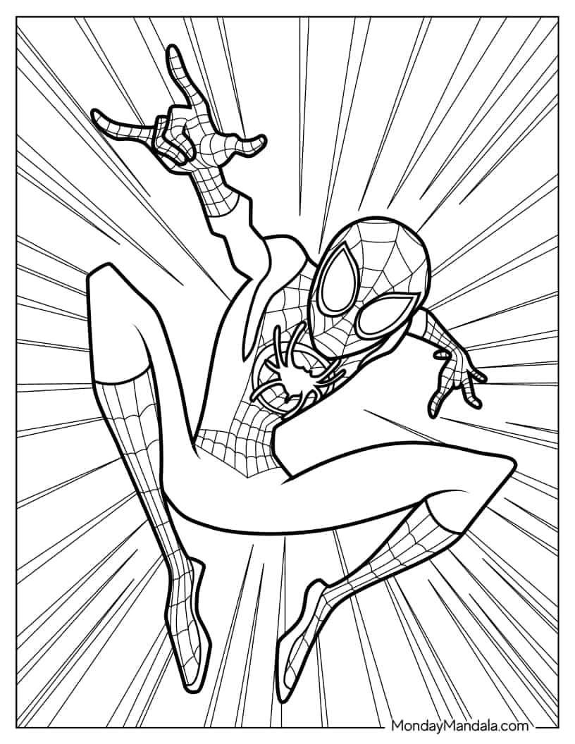 Miles morales coloring pages free pdf printables coloring pages drawing superheroes coloring books