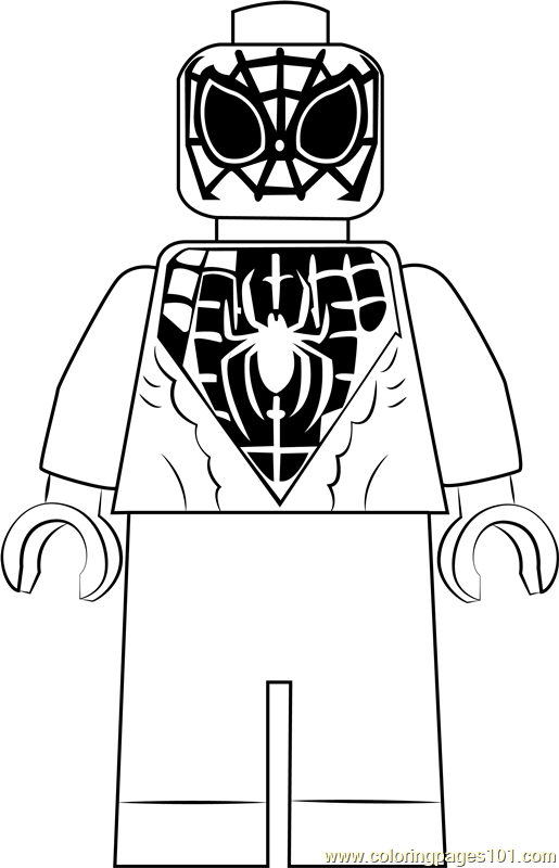 Lego miles morales coloring page for kids