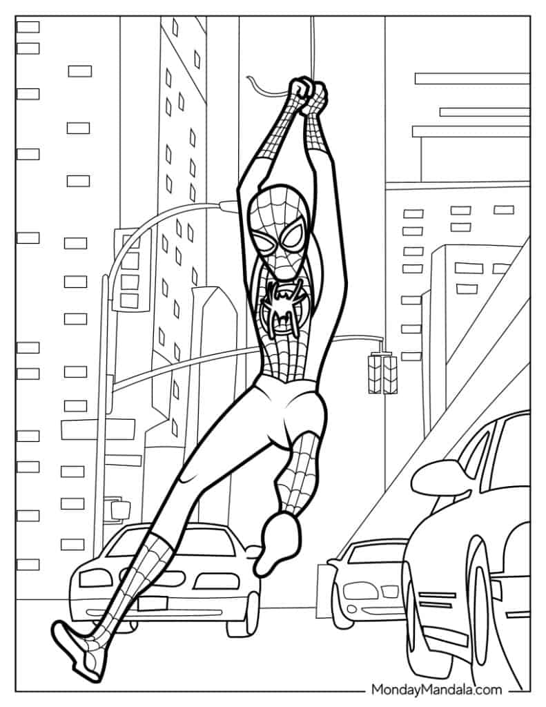 Miles morales coloring pages free pdf printables