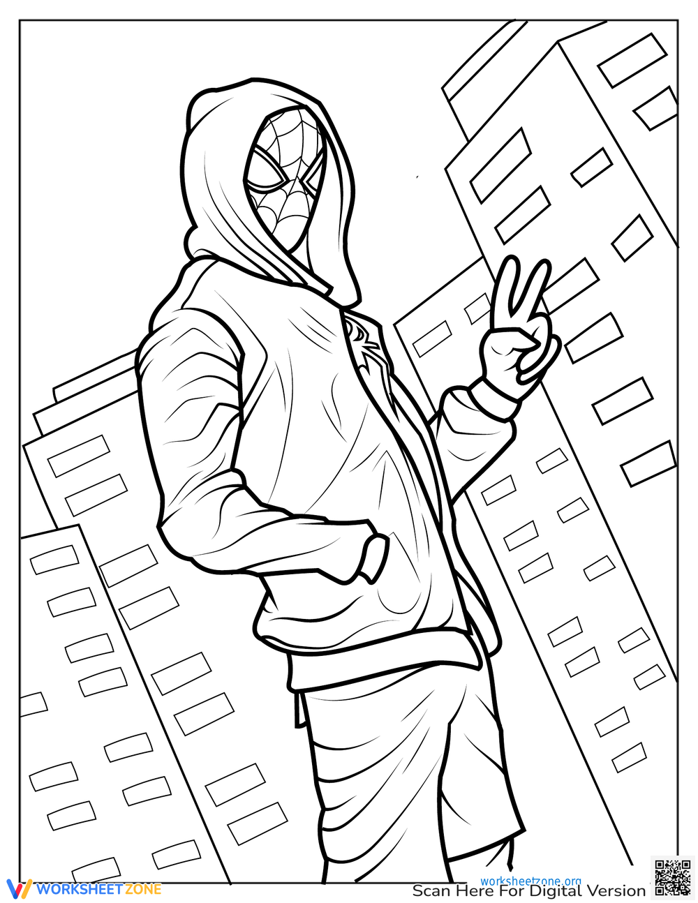 Free printable miles morales coloring pages for kids