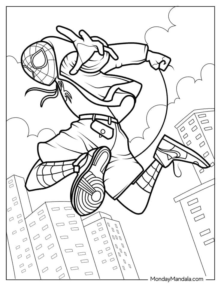 Miles morales coloring pages free pdf printables spiderman coloring coloring pages spiderman drawing