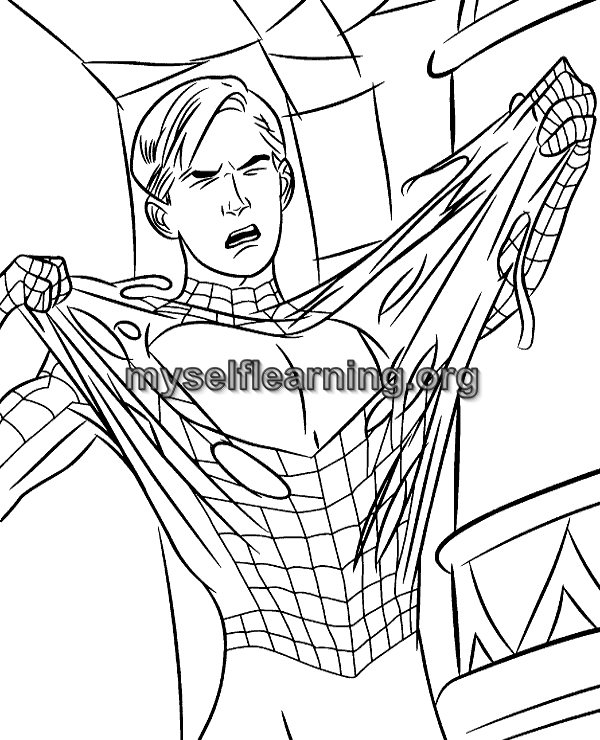 Spiderman cartoons coloring sheet instant download