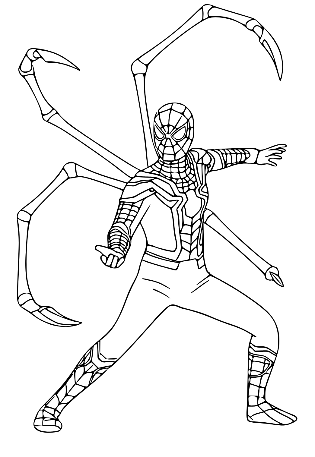 Free printable iron spider expectation coloring page for adults and kids