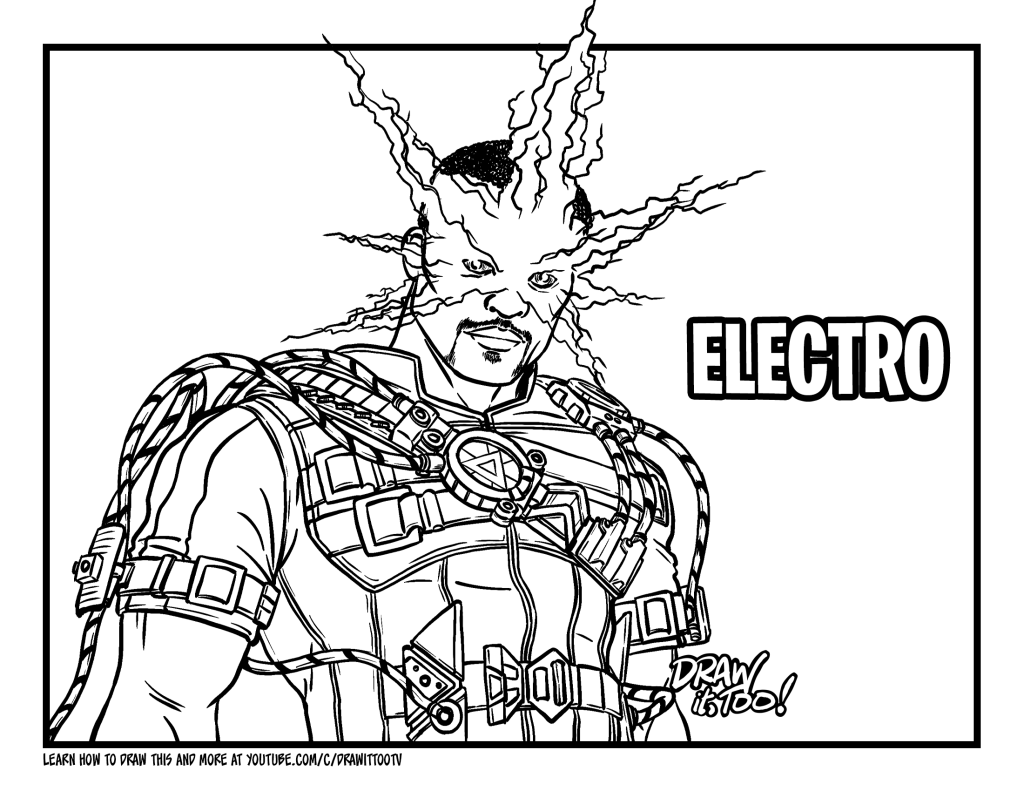 How to draw electro spider